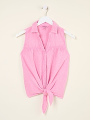 FatFace Light Pink Sam Tie Front Shirt - Image 5 of 5