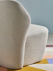 MADE.COM Natural Oat Textured Weave Topeka Accent Chair - Image 2 of 6