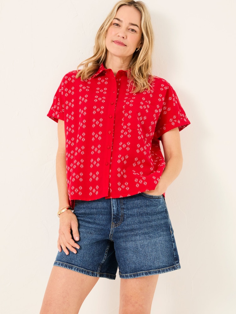 FatFace Sanchez Red Jacquard Shirt - Image 1 of 6