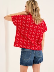 FatFace Sanchez Red Jacquard Shirt - Image 2 of 6