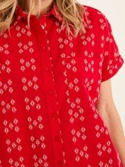 FatFace Sanchez Red Jacquard Shirt - Image 4 of 6
