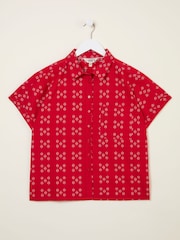 FatFace Sanchez Red Jacquard Shirt - Image 5 of 6