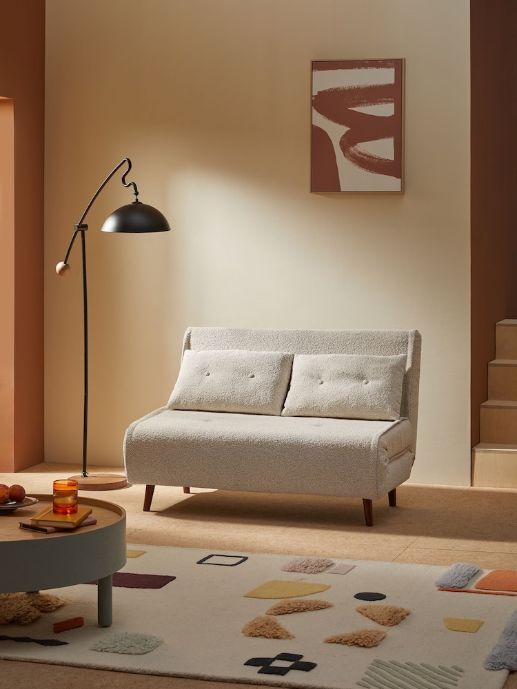 MADE.COM Off White Natural Pax Boucle Haru 2 Seater Sofa Bed - Image 1 of 1