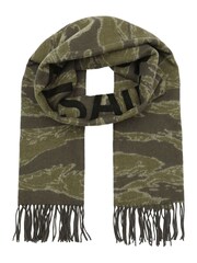 AllSaints Green Nova Camo Needle Punch Scarf - Image 1 of 5