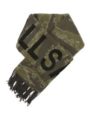 AllSaints Green Nova Camo Needle Punch Scarf - Image 4 of 5