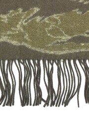 AllSaints Green Nova Camo Needle Punch Scarf - Image 5 of 5