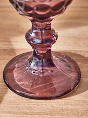 Dibor Set of 4 Pink Aurielle Embossed Wine Glasses - Image 3 of 4