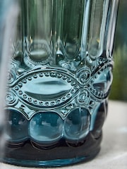 Dibor 4 Pack Blue Aurielle Blue Embossed Tumbler Glasses - Image 3 of 4
