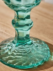 Dibor 4 Pack Blue Aurielle Embossed Wine Glasses - Image 4 of 5