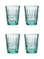 Dibor 4 Pack Blue Aurielle Embossed Tumbler Glasses - Image 2 of 3
