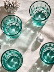 Dibor 4 Pack Blue Aurielle Embossed Tumbler Glasses - Image 3 of 3