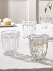 Dibor 4 Pack Clear Bella Perle Short Tumbler Glasses - Image 1 of 5
