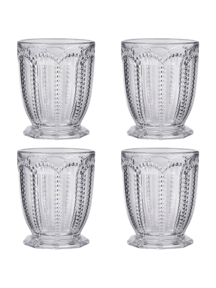 Dibor 4 Pack Clear Bella Perle Short Tumbler Glasses - Image 5 of 5