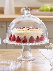 Dibor Clear Bella Perle Glass Cake Stand and Dome - Image 1 of 5