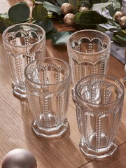 Dibor 4 Pack Clear Bella Perle Tall Tumbler Glasses - Image 1 of 5