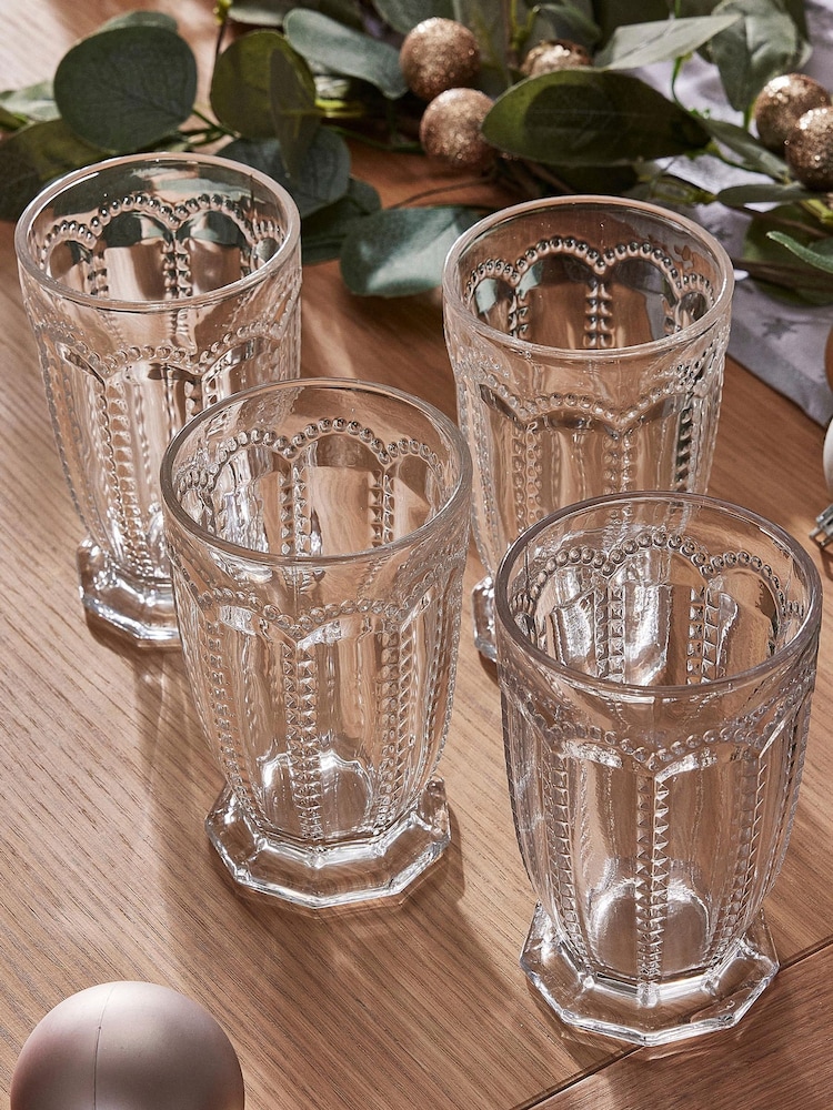 Dibor 4 Pack Clear Bella Perle Tall Tumbler Glasses - Image 1 of 5 Dibor 4 Pack Clear Bella Perle Tall Tumbler Glasses - Image 1 of 5