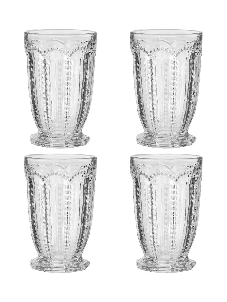 Dibor 4 Pack Clear Bella Perle Tall Tumbler Glasses - Image 2 of 5