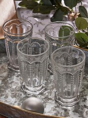 Dibor 4 Pack Clear Bella Perle Tall Tumbler Glasses - Image 5 of 5