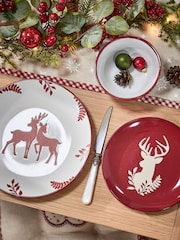 Dibor Red 12 Piece Red Stag Dinner Set - Image 1 of 5