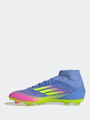 adidas Blue/Yellow Adult F50 League Mid Firm/Multi Ground Boots - Image 2 of 9