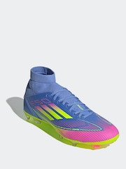adidas Blue/Yellow Adult F50 League Mid Firm/Multi Ground Boots - Image 3 of 9