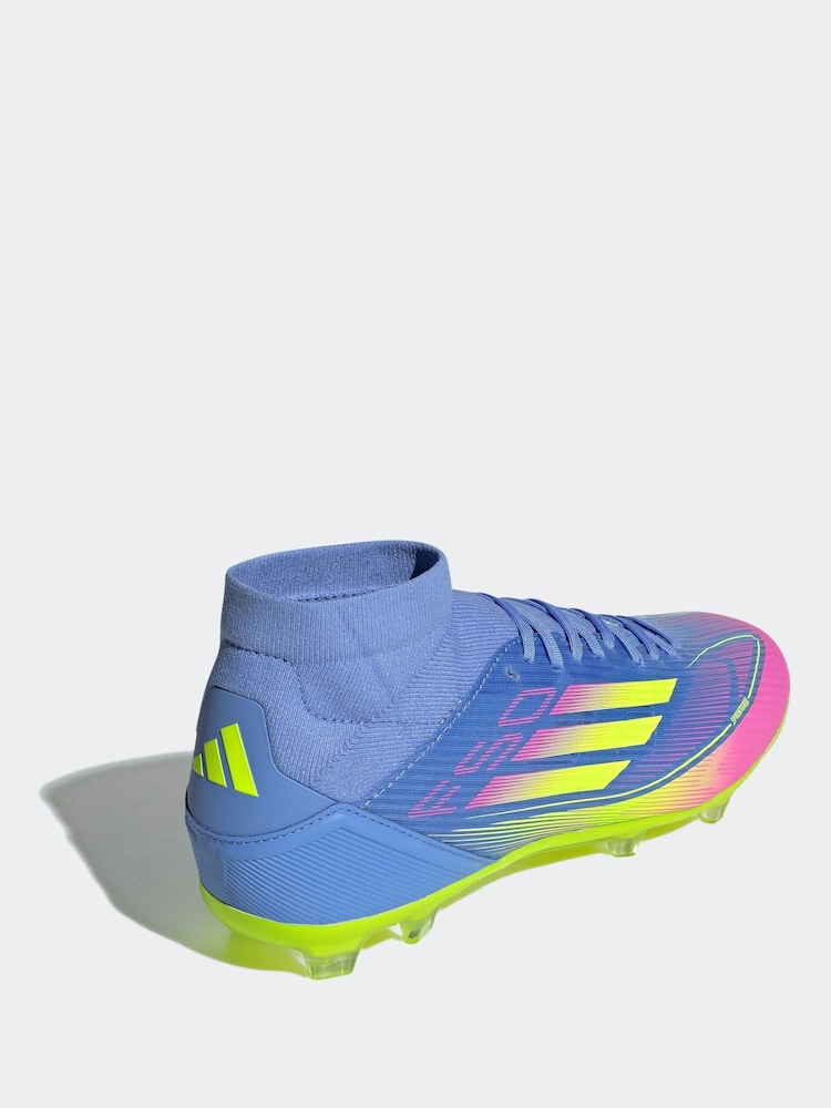 adidas Blue/Yellow Adult F50 League Mid Firm/Multi Ground Boots - Image 4 of 9