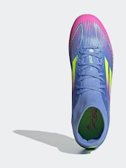 adidas Blue/Yellow Adult F50 League Mid Firm/Multi Ground Boots - Image 6 of 9