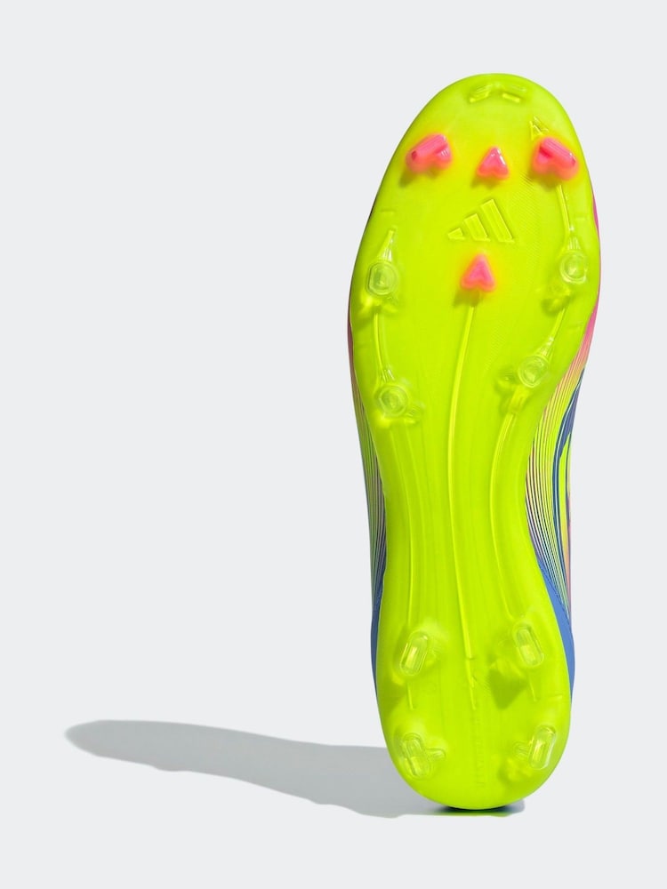 adidas Blue/Yellow Adult F50 League Mid Firm/Multi Ground Boots - Image 7 of 9