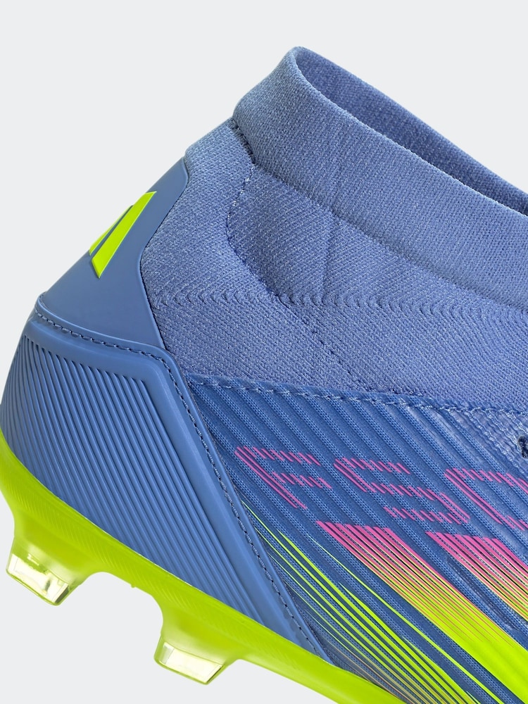 adidas Blue/Yellow Adult F50 League Mid Firm/Multi Ground Boots - Image 9 of 9