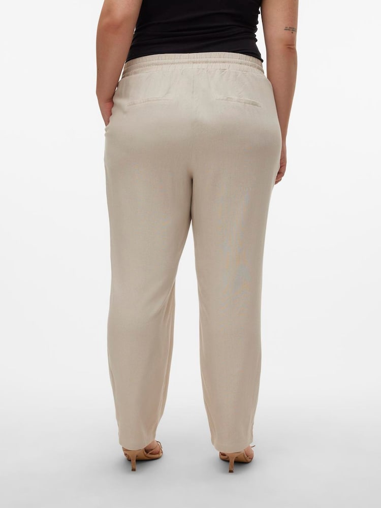 VERO MODA Natural Linen Blend Trousers - Image 2 of 4 VERO MODA Natural Linen Blend Trousers - Image 2 of 4