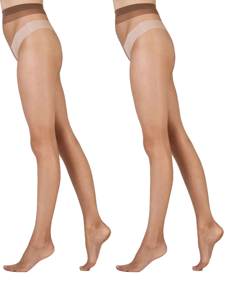 Pretty Polly Natural 8 Denier Skin Tone Tights 2 Pair Pack - Image 1 of 4 Pretty Polly Natural 8 Denier Skin Tone Tights 2 Pair Pack - Image 1 of 4