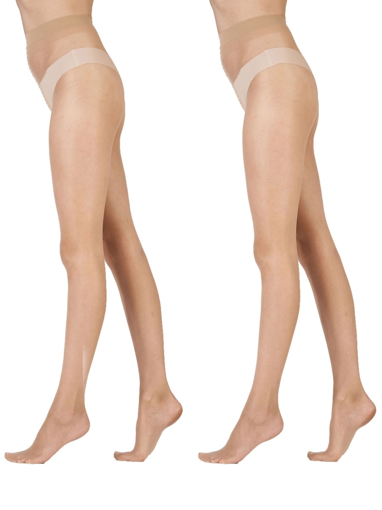 Pretty Polly Natural 8 Denier Skin Tone Tights 2 Pair Pack - Image 1 of 3