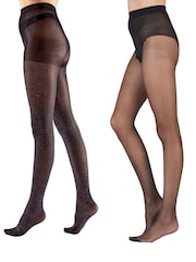 Pretty Polly – weiche, glänzende, blickdichte Strumpfhosen im 2er-Pack, 10 Denier, glänzend Schwarz - Bild 1 von 1
