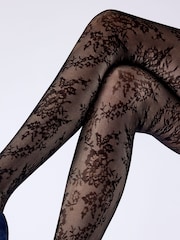 Pretty Polly Floral Black Tights 2 Pack - Image 5 of 7