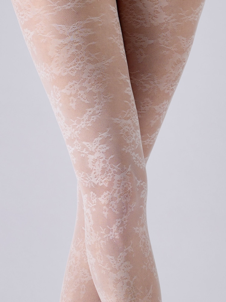 Pretty Polly Floral Black Tights 2 Pack - Image 7 of 7