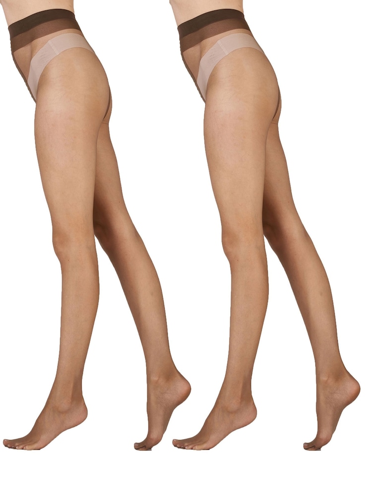 Pretty Polly Natural 8 Denier Skin Tone Tights 2 Pair Pack - Image 1 of 4 Pretty Polly Natural 8 Denier Skin Tone Tights 2 Pair Pack - Image 1 of 4