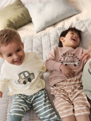 Mid Natural Stripe Transport Short Pyjamas 3 Pack (9mths-8yrs) - Image 4 of 7