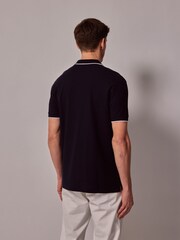 Hawes & Curtis Blue Tipped Mercerised Cotton Polo Shirt - صورة 2 من 4
