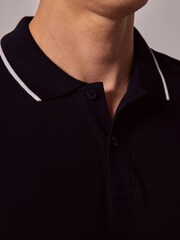Hawes & Curtis Blue Tipped Mercerised Cotton Polo Shirt - صورة 3 من 4