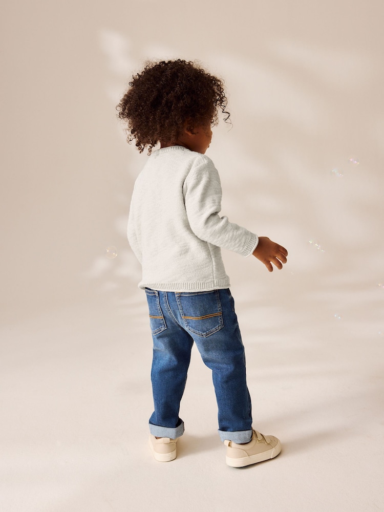 Neutral Knitted Henley Jumper (3mths-7yrs) - Image 3 of 3