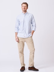 Aubin Blue Stripe Alder Oxford 100% Cotton Shirt - Image 3 of 7