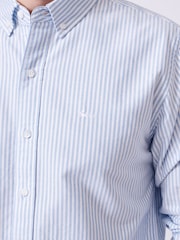 Aubin Blue Stripe Alder Oxford 100% Cotton Shirt - Image 4 of 7