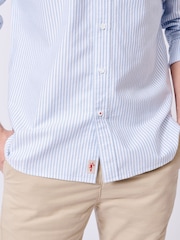Aubin Blue Stripe Alder Oxford 100% Cotton Shirt - Image 5 of 7