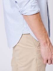 Aubin Blue Stripe Alder Oxford 100% Cotton Shirt - Image 6 of 7