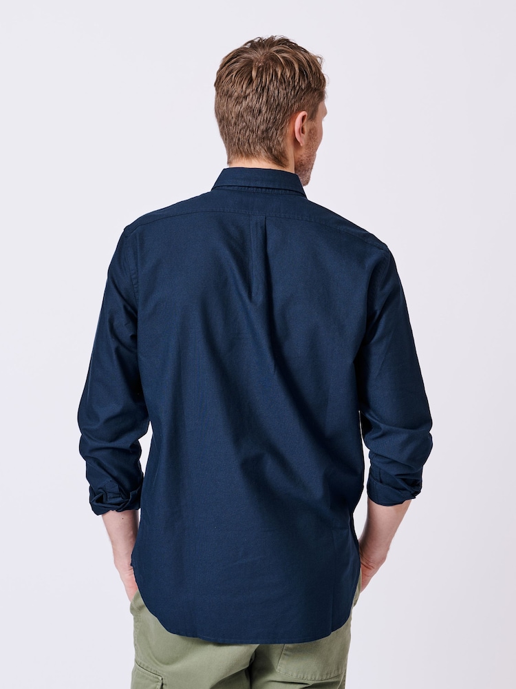 Aubin Blue Navy Alder Oxford 100% Cotton Shirt - Изображение 2 из 7