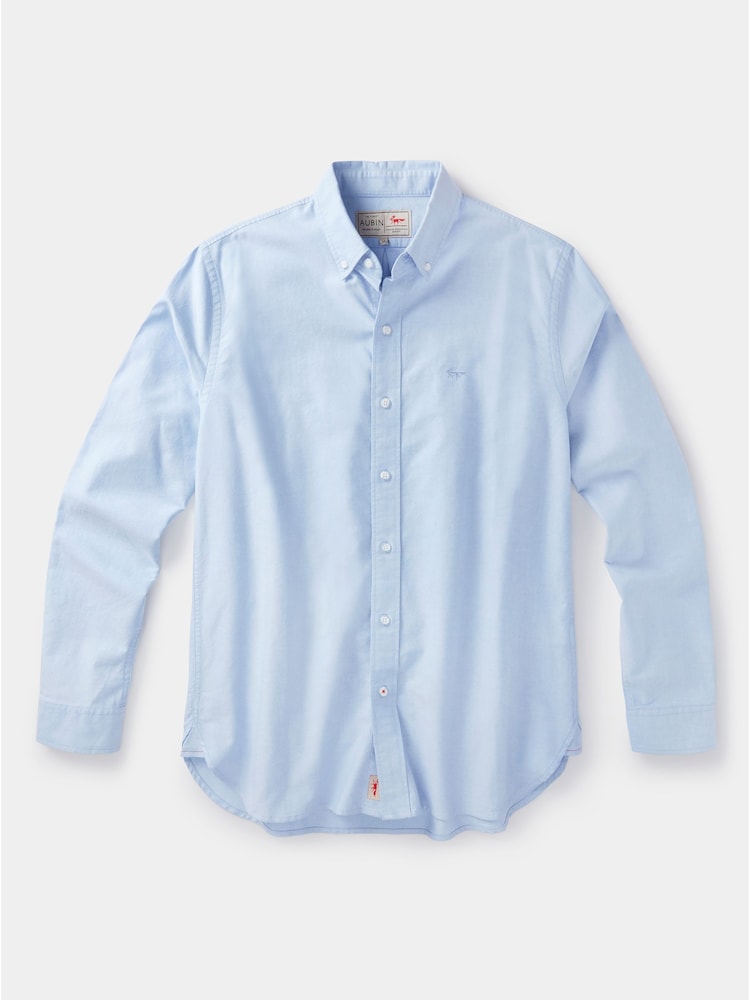 Aubin Blue Alder Oxford 100% Cotton Shirt - Image 7 of 7