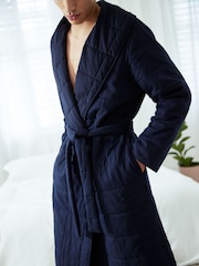 Chelsea Peers Blue Quilted Maximalist Dressing Gown - Image 3 of 5