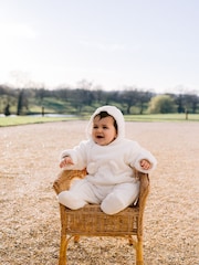 Emile Et Rose Natural Deep Pile Fleece Pramsuit With 3D Teddy - Image 1 of 4