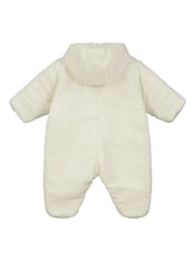 Emile Et Rose Natural Deep Pile Fleece Pramsuit With 3D Teddy - Image 3 of 4