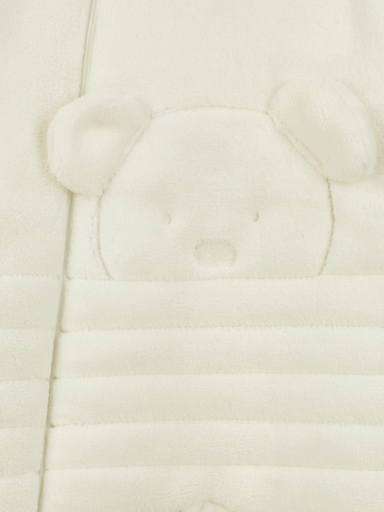 Emile Et Rose Natural Deep Pile Fleece Pramsuit With 3D Teddy - Image 4 of 4
